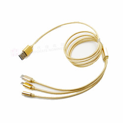 編織三合一資料充電線 -2H-USB-069